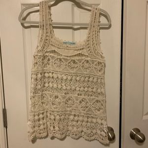 Maurices Cream Crochet Tank Top